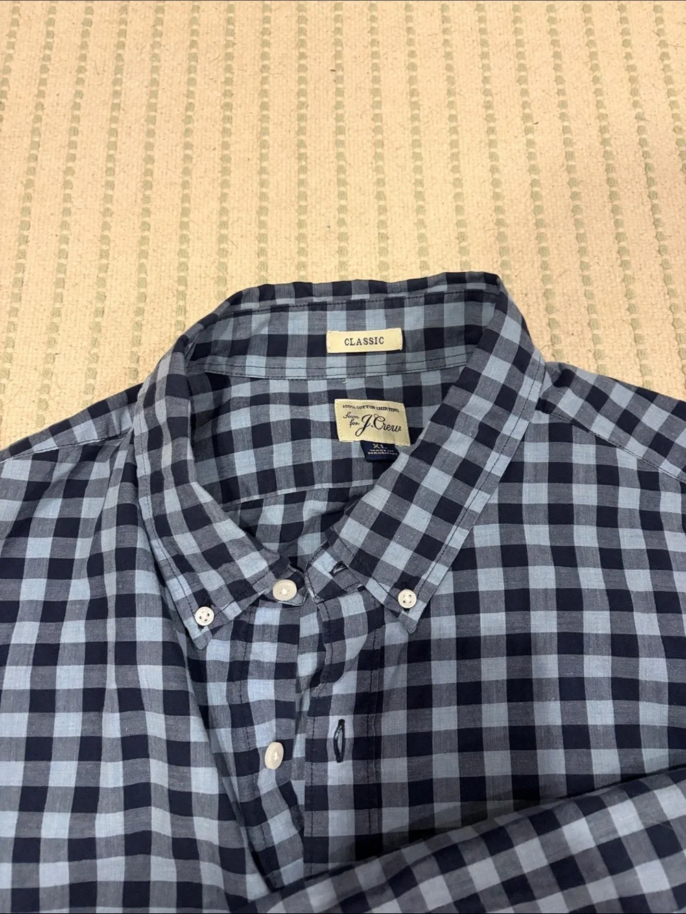 J. Crew Men's Blue Gingham Button-Down Shirt